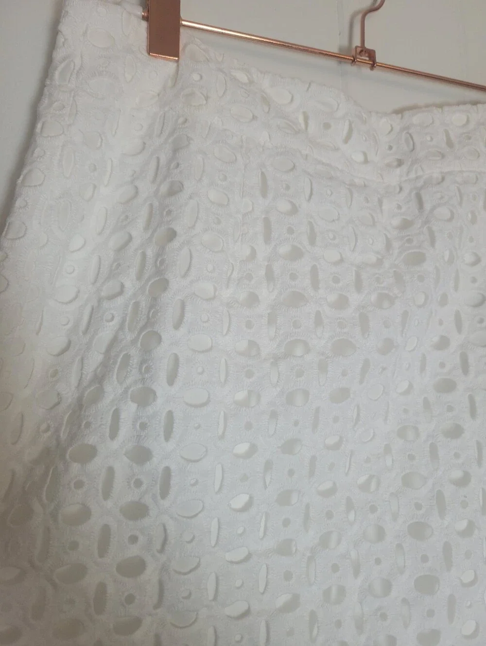 Banana Republic White Floral Eyelet Pencil Skirt Bridal Shower Party Cotton 6